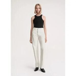 Totême Twisted Seam High Waist Straight Leg White Jeans 25